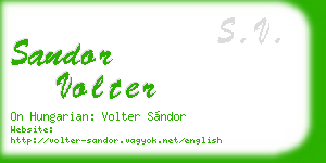 sandor volter business card