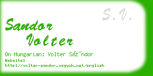 sandor volter business card